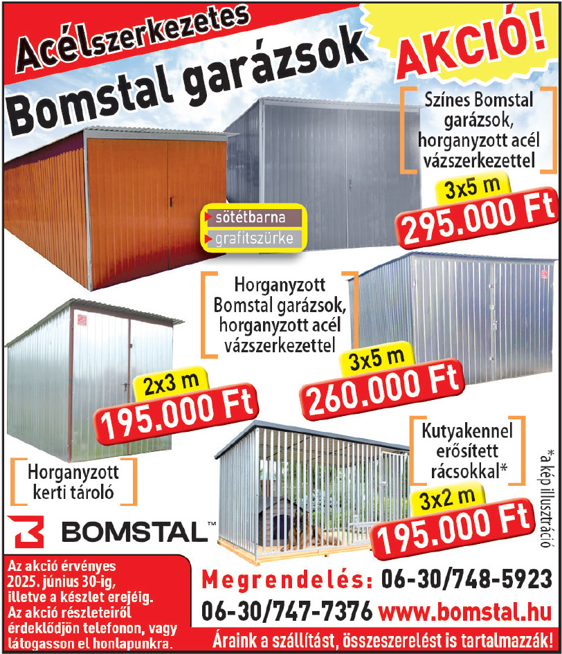 Bomstal garázs