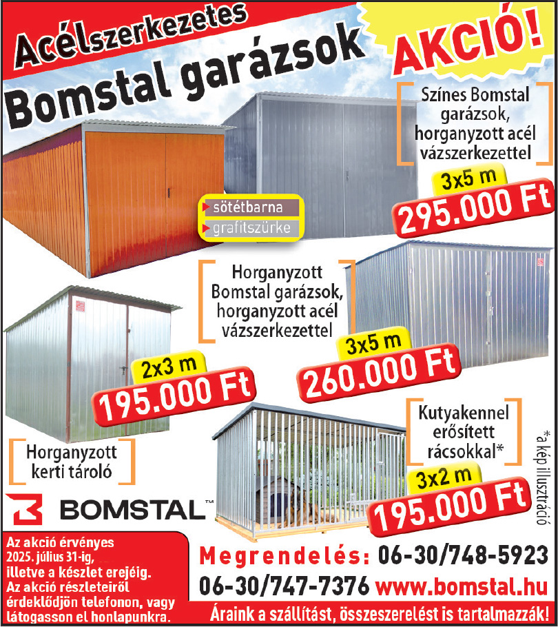 Bomstal garázs