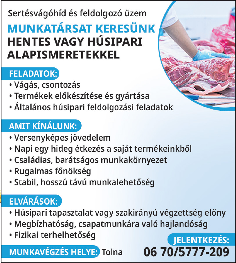Hentes állás Tolna