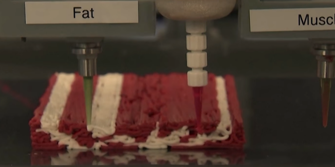 3D-nyomtatással készült vegán steak