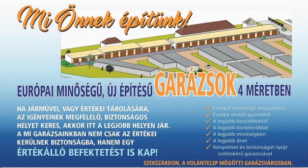 Szekszárd, Tartsay garázsvárosban épülő, PROWOLF garázsprojekt bemutatója