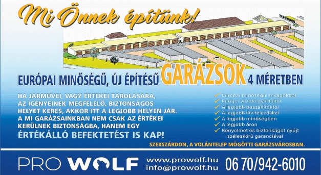 Szekszárd, Tartsay garázsvárosban épülő, PROWOLF garázsprojekt bemutatója